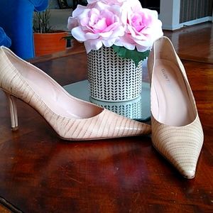 Nude Snakeskin Pumps